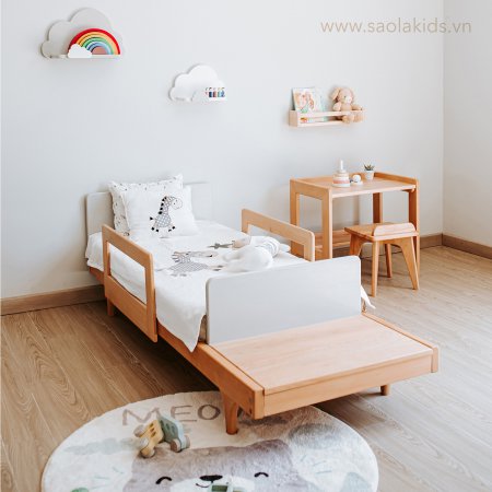 Giường montessori gỗ dẻ gai