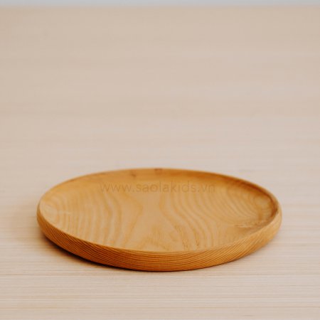 Khay gỗ hình tròn màu dầu